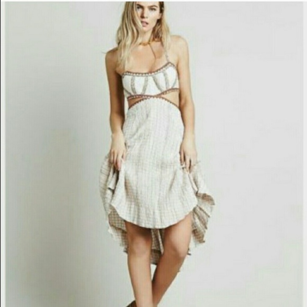 Free People - off-white dress with side cutouts